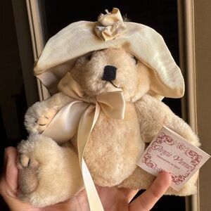 Georgia Vienna Teddy Bear with Hat & bow. NWT